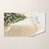 Elegante, stilvolle Pinienbäume, Weihnachtsmann Badhandtuch Set (Handtuch)