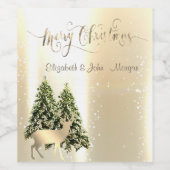 Elegante, stilvolle Pinienbäume, Weihnachtsmann Weinetikett (Einzelnes Label)