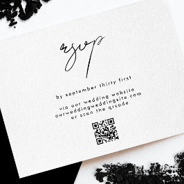 Elegante, stilvolle QRCODE Schwarz-weiß Wedding We RSVP Karte