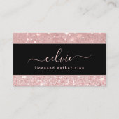 Elegante, stilvolle Rosa Glitzer Sparkle Business Visitenkarte (Vorderseite)