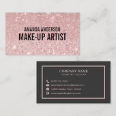 Elegante, stilvolle Rosa Glitzer Sparkle Business Visitenkarte (Vorne/Hinten)
