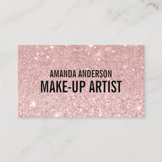Elegante, stilvolle Rosa Glitzer Sparkle Business Visitenkarte (Vorderseite)