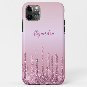 Elegante stilvolle Rosa Rosa Gold Glitzer Tropfen Case-Mate iPhone Hülle