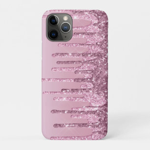 Elegante stilvolle Rosa Rosa Gold Glitzer Tropfen Case-Mate iPhone Hülle