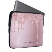 Elegante stilvolle Rosa Rosa Gold Glitzer Tropfen Laptopschutzhülle (Vorne Rechts)
