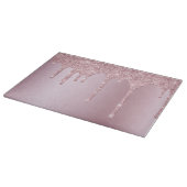 Elegante stilvolle Rosa Rosa Gold Glitzer Tropfen Schneidebrett (Ecke)