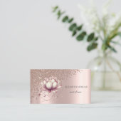 Elegante stilvolle Rose Gold Diamonds Chic Lotus Visitenkarte (Stehend Vorderseite)