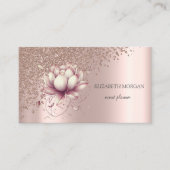 Elegante stilvolle Rose Gold Diamonds Chic Lotus Visitenkarte (Vorderseite)