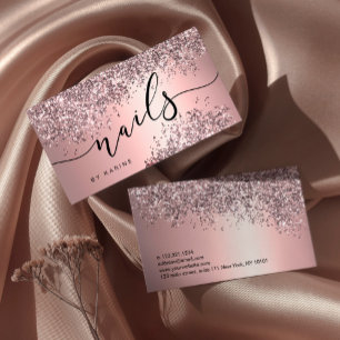 Elegante, stilvolle Rose Gold Glitzer Metallische Visitenkarte