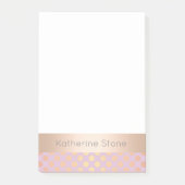 Elegante, stilvolle Rose Goldpolka-Punkte-Muster p Post-it Klebezettel (Vorderseite)