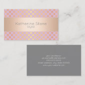Elegante, stilvolle Rose Goldpolka-Punkte-Muster p Visitenkarte (Vorne/Hinten)