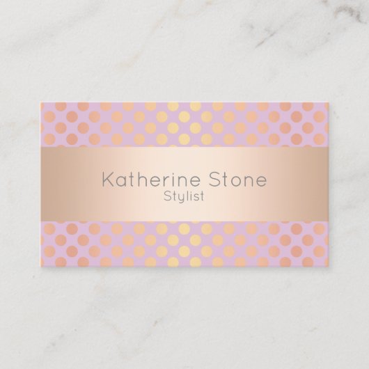 Elegante, stilvolle Rose Goldpolka-Punkte-Muster p Visitenkarte (Vorderseite)