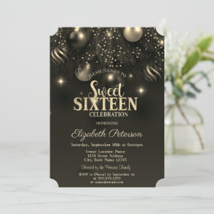 Elegante Stilvolle Schicke Ornamente Sweet 16 Einladung