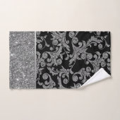 Elegante stilvolle Shiny Silver Black Gold Wirbel Badhandtuch Set (Handtuch)
