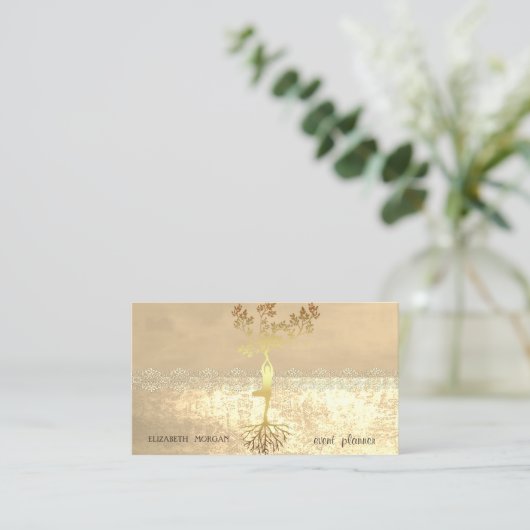 Elegante, stilvolle Silhouette Visitenkarte (Stehend Vorderseite)