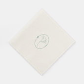 Elegante, stilvolle Smaragd-Monogramm-Hochzeitsser Serviette (Ecke)