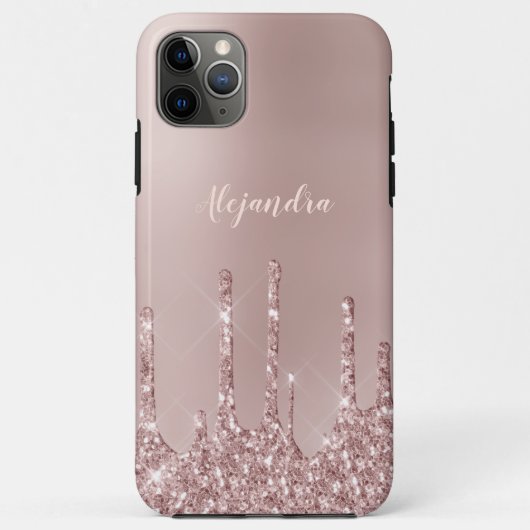 Elegante stilvolle Tropfen aus Kupfergold-Rose Case-Mate iPhone Hülle (Rückseite)