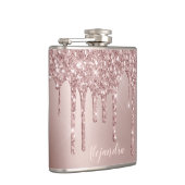 Elegante stilvolle Tropfen aus Kupfergold-Rose Flachmann (Rechts)