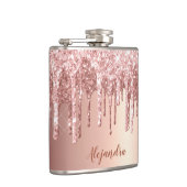 Elegante stilvolle Tropfen aus Kupfergold-Rose Flachmann (Rechts)