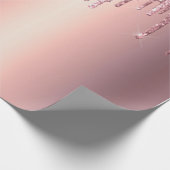 Elegante stilvolle Tropfen aus Kupfergold-Rose Geschenkpapier (Ecke)