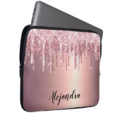 Elegante stilvolle Tropfen aus Kupfergold-Rose Laptopschutzhülle (Vorne Rechts)