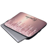 Elegante stilvolle Tropfen aus Kupfergold-Rose Laptopschutzhülle (Vorne Knopf)