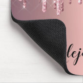 Elegante stilvolle Tropfen aus Kupfergold-Rose Mousepad (Ecke)
