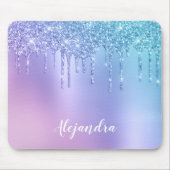 Elegante, stilvolle Tropfen in kichelblau und lila Mousepad (Vorne)