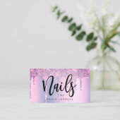 Elegante stilvolle Tropfen mit lila Glitzer Visitenkarte (Stehend Vorderseite)