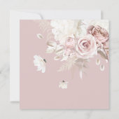 Elegante stilvolle und schicke Dusty-Rose Blumenho Einladung (Rückseite)