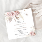 Elegante stilvolle und schicke Dusty-Rose Blumenho Einladung