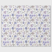 Elegante Stilvolle Wasserfarbe Lila Wildblume Geschenkpapier (Flach)