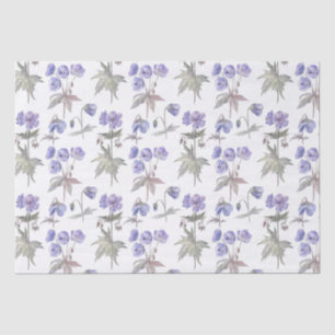 Elegante stilvolle Wasserfarbe Pastell-Lila-Blumen Seidenpapier