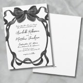 Elegante stilvolle Watercolor Black Bow Wedding Einladung