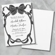 Elegante stilvolle Watercolor Black Bow Wedding