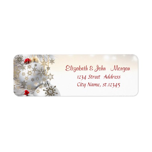 Elegante Stilvolle Weihnachtsbälle Gold Schneefloc (Vorne)