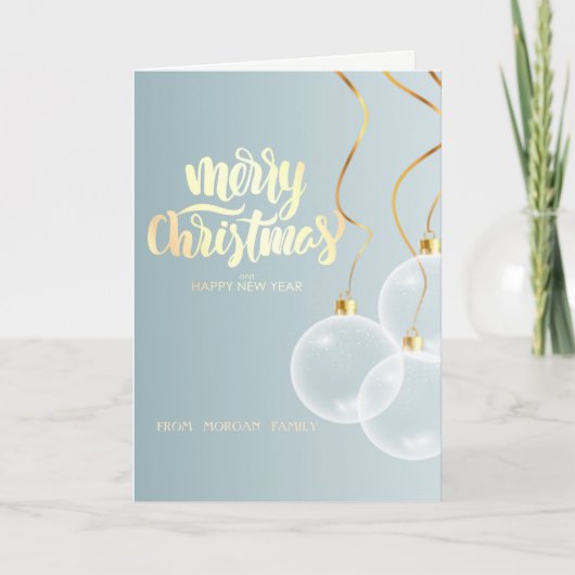 Elegante stilvolle Weihnachtsbälle Ornament Feiertagskarte (Vorderseite)