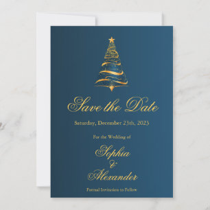 Elegante stilvolle Weihnachtsbaum-Hochzeit - Heira Einladung