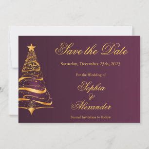 Elegante stilvolle Weihnachtsbaum-Hochzeit - Termi Einladung