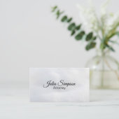 Elegante, stilvolle, White Fluffy Business Card Visitenkarte (Stehend Vorderseite)