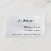 Elegante, stilvolle, White Fluffy Business Card Visitenkarte (Rückseite)