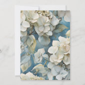 Elegante stimmungsvolle blaue Aquarellblumen Einladung (Rückseite)