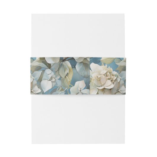 Elegante stimmungsvolle blaue Aquarellblumen Einladungsbanderole (Rückseitenbeispiel)