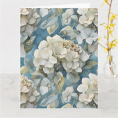 Elegante stimmungsvolle blaue Aquarellblumen Karte (Gelbe Blume)
