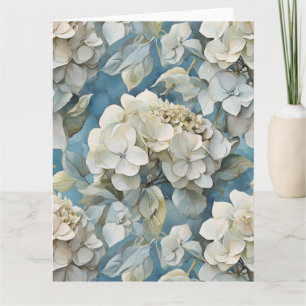 Elegante stimmungsvolle blaue Aquarellblumen Karte
