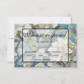 Elegante stimmungsvolle blaue Aquarellblumen RSVP Karte (Vorderseite)
