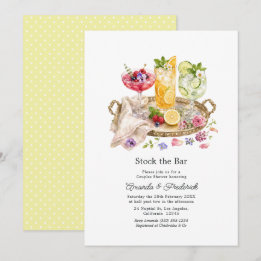 Elegante 'Stock the Bar'-Paar-Shower-Cocktail-Einl Einladung