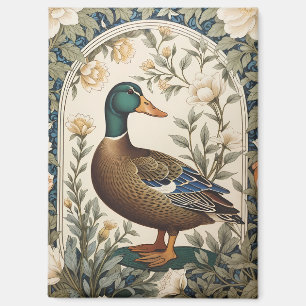 Elegante Stockente, inspiriert von William Morris  Magnet