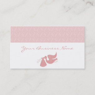 Elegante Stork Pink Business Card Visitenkarte