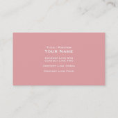 Elegante Stork Pink Business Card Visitenkarte (Rückseite)